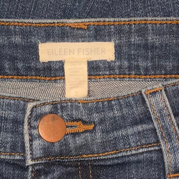 Eileen Fisher Organic Cotton Stretch Slim Jeans Sz 2 Dark Wash Sustainable Denim - Picture 6 of 8